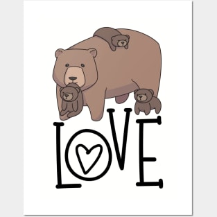 Mom Bear Love Baby Bear Cub Posters and Art